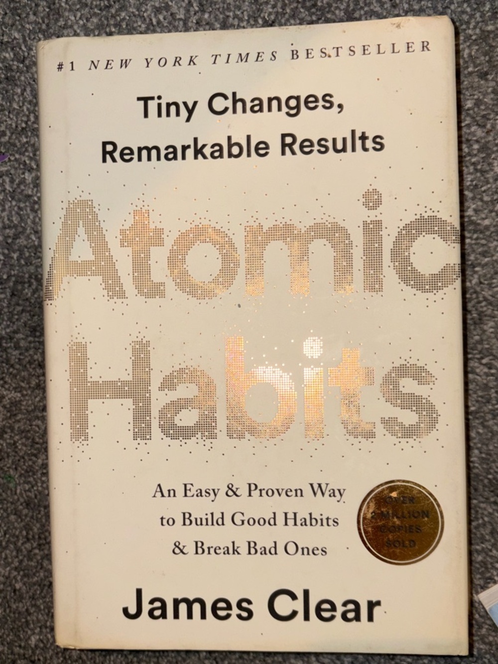 ‘Atomic Habits Hardcover - White with Gold to Accents